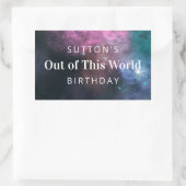 Rainbow Galaxy Birthday Rechthoekige Sticker (Tas)