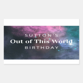 Rainbow Galaxy Birthday Rechthoekige Sticker