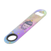 Rainbow Galaxy Boba Thee Glitter Flesopener Speed Flessenopener (Achterkant Gekanteld)