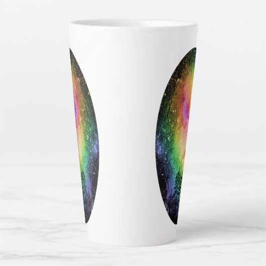 Rainbow Galaxy Cup Latte Mok (Voorkant)
