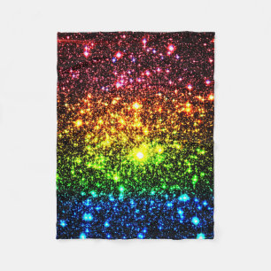Rainbow Galaxy Fleece Deken
