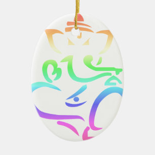 Rainbow Ganesha Keramisch Ornament