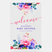 Rainbow GARDEN FLORAL Baby shower Bienvenue (Recto)