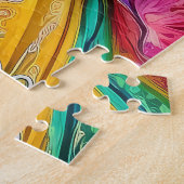 Rainbow Garden Neon Psychedelic Legpuzzel (Zijkant)