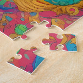 Rainbow Garden Neon Psychedelische Natuur Legpuzzel (Zijkant)