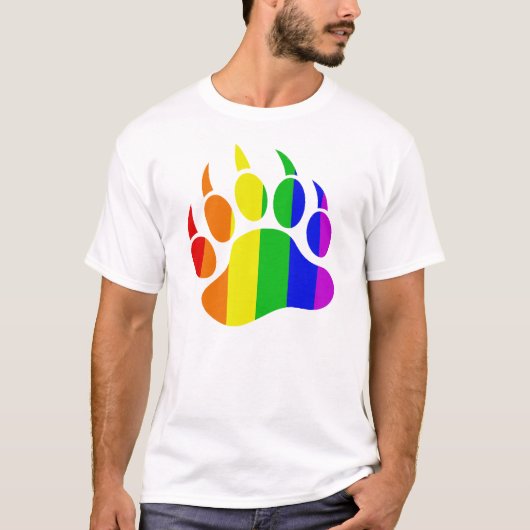 Rainbow Gay Beer Paw T-shirt (Voorkant)