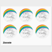 Rainbow Gay Bruiloft Ronde Sticker (Vel)