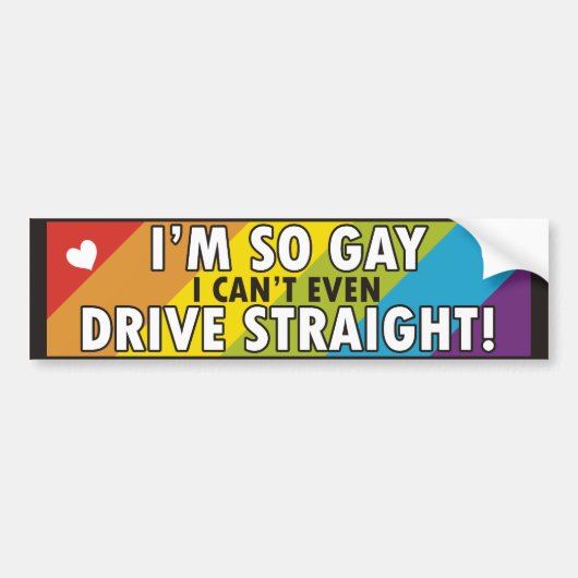 Rainbow Gay Bumpersticker (Voorkant)