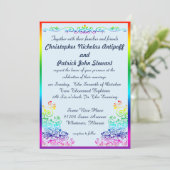 Rainbow Gay Elegant Stijlvolle Pride Wedding Kaart (Staand voorkant)