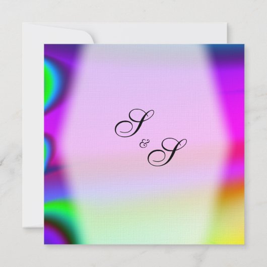 Rainbow Gay Faire-part de mariage (Dos)