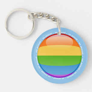 Rainbow Gay Lesbian Pride Bubble Vlag Sleutelhanger