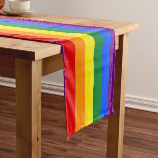 Rainbow Gay Pride Flag Korte Tafelloper (Voorbeeld)