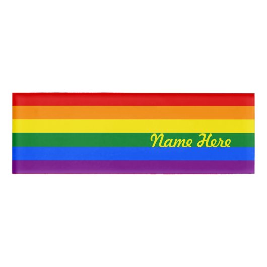 Rainbow Gay Pride Flag Naambadge (Voorkant)