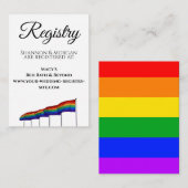 Rainbow Gay Pride Flags Wedding Registry Informatiekaartje (Voorkant / Achterkant)