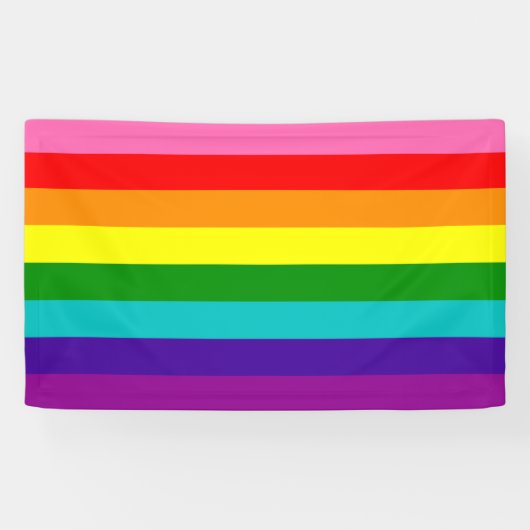 Rainbow Gay Pride LGBT Original 8 Stripes Flag Spandoek (Horizontaal)