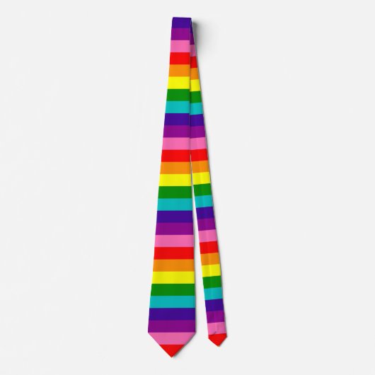 Rainbow Gay Pride LGBT Original 8 Stripes Flag Stropdas (Voorkant)