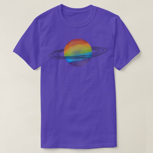 Rainbow Gay Pride Space LGBT Maand T-Shirt (Design voorkant)