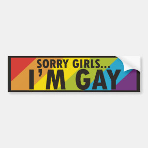 Rainbow Gay Slogan Bumpersticker