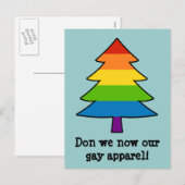 Rainbow Gay Xmas Boom Feestdagenkaart (Voorkant / Achterkant)