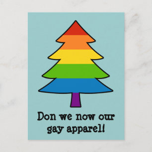 Rainbow Gay Xmas Boom Feestdagenkaart