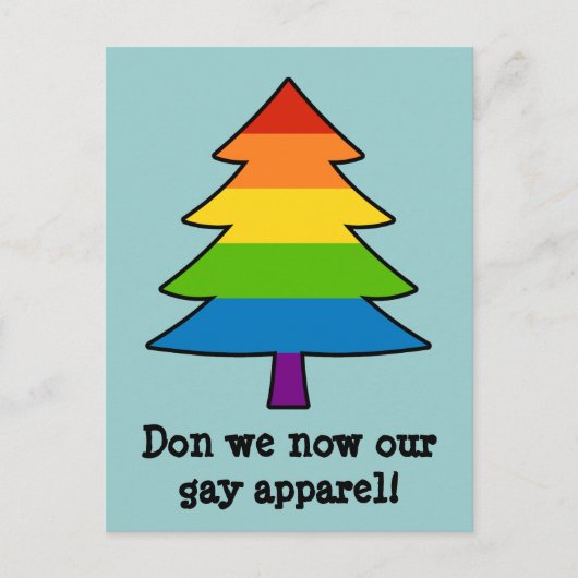 Rainbow Gay Xmas Boom Feestdagenkaart (Voorkant)