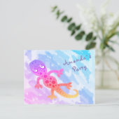 Rainbow Gecko Invitation de fête d'anniversaire (Debout devant)