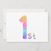 Rainbow Gender Neutral 1st Birthday Foto Kaart (Achterkant)