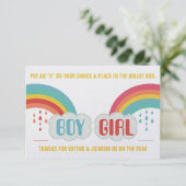 RAINBOW GENDER REVEAL STEMMING BALLOT Uitnodiging (Staand voorkant)