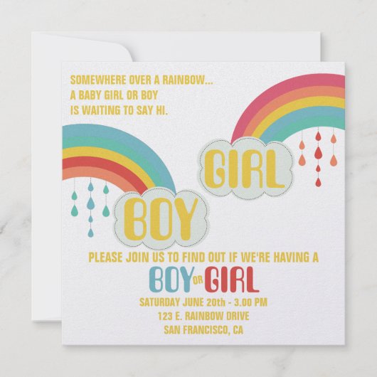 RAINBOW GENDER REVEY KAART (Voorkant)