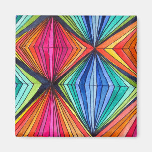 Rainbow Geometric art magnet Magneet