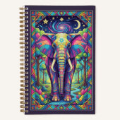 Rainbow Geometric Elephant Cosmic Forest Journal (Recto)