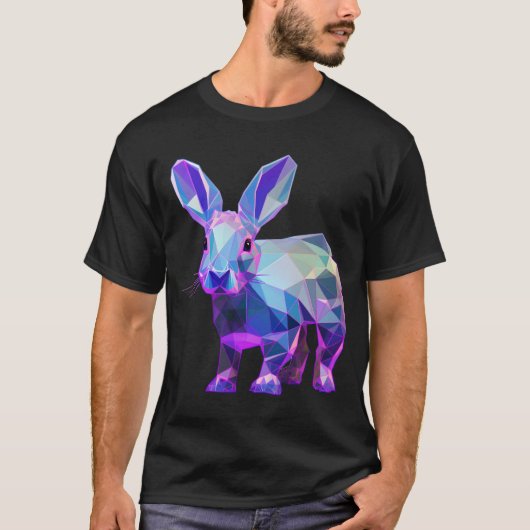 Rainbow Geometric Rabbit T-shirt (Voorkant)