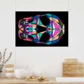 Rainbow Geometric Skull Poster (Cuisine)