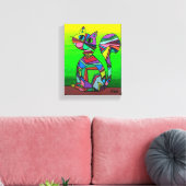 Rainbow GeometriCat Geometric Pattern Cat Art Canvas Afdruk (Insitu (Woonkamer))