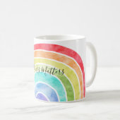 Rainbow gepersonaliseerd inspirerend quote koffiemok (Voorkant rechts)