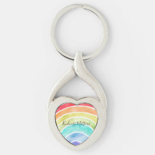 Rainbow gepersonaliseerd inspirerend quote sleutelhanger