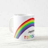 Rainbow - gepersonaliseerd, jouw naam koffiemok (Voorkant links)