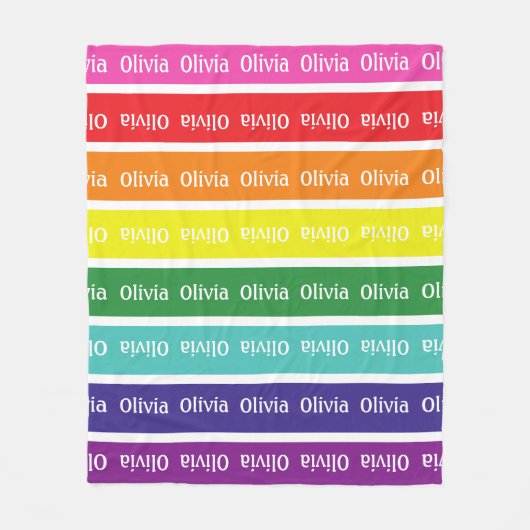 Rainbow Gepersonaliseerde Kinder naam Blanket Gift Fleece Deken (Voorkant)