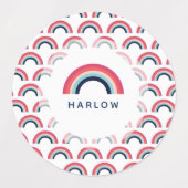 Rainbow Gepersonaliseerde naam School Modern Labels (Design 1)