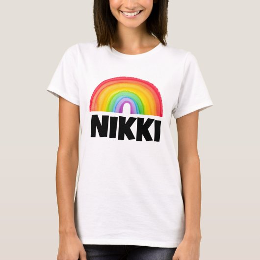 RAINBOW GEPERSONALISEERDE T-SHIRTS NAAM TOEVOEGEN (Voorkant)