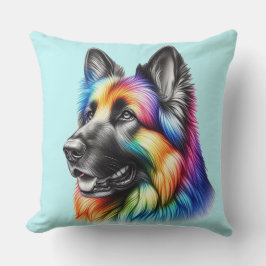 Rainbow German Shepherd Cozy Poem Kussen