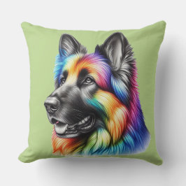 Rainbow German Shepherd Cozy Poem Kussen