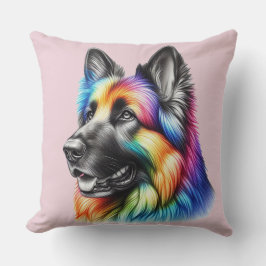 Rainbow German Shepherd Cozy Poem Kussen