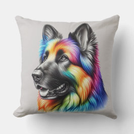 Rainbow German Shepherd Cozy Poem Kussen