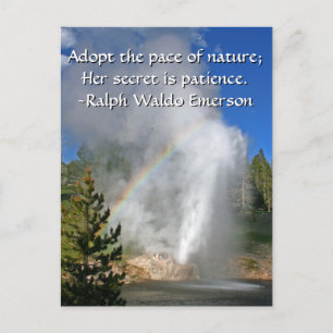 Rainbow Geyser Yellowstone w/ Famous Emerson Quote Briefkaart