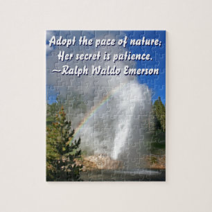 Rainbow Geyser Yellowstone w/ Famous Emerson Quote Legpuzzel