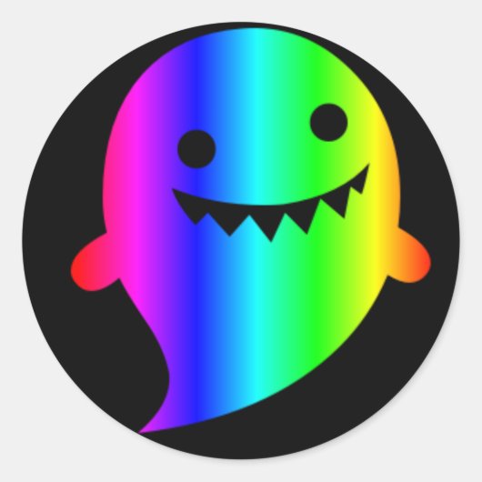 Rainbow Ghost-sticker Ronde Sticker (Voorkant)