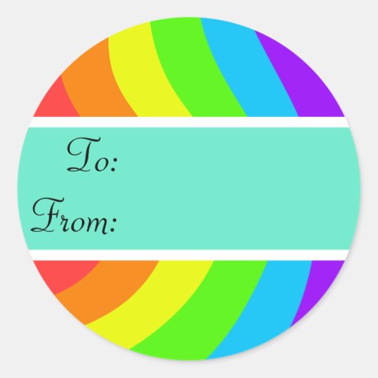Rainbow Gift Label Sticker (Voorkant)