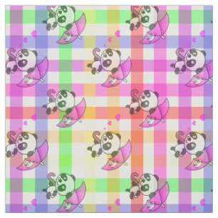 Rainbow Gingham Stof