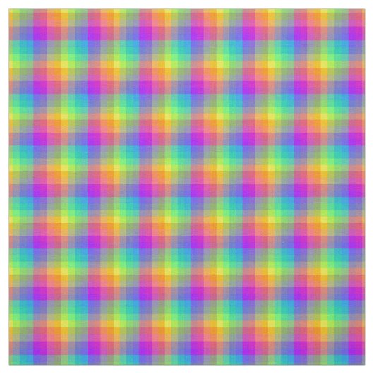 Rainbow Gingham Stof (Swatch)